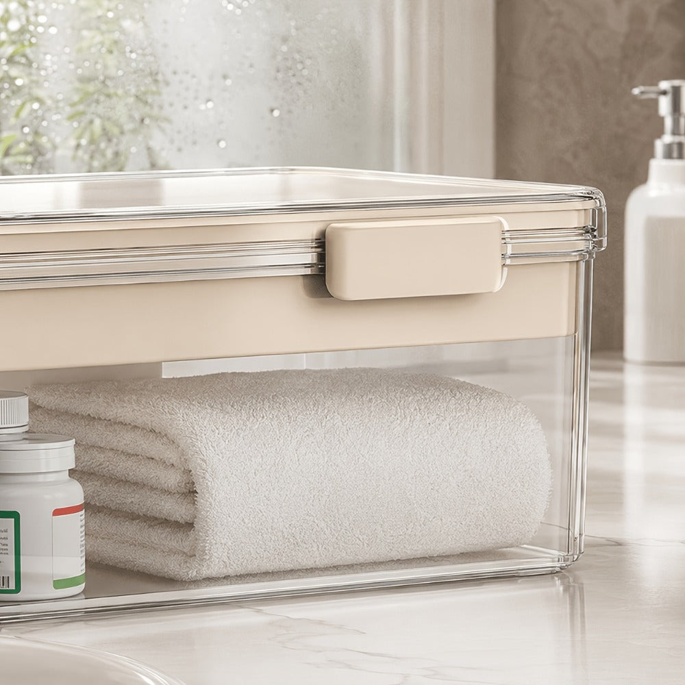 Medicine Storage Box with Handle, Multi-Layer Transparent Plastic Pill Organizer Cabinet, Portable Home Medicine Chest for Bedroom Bathroom