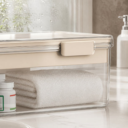 Medicine Storage Box with Handle, Multi-Layer Transparent Plastic Pill Organizer Cabinet, Portable Home Medicine Chest for Bedroom Bathroom