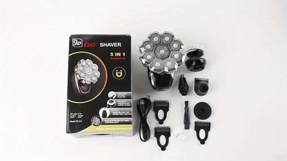 Electric Shaver 7D or 9D Rotary Head with Titanium Blades, LED Display, USB-C Charging and Set Options