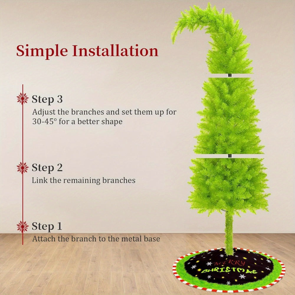 6FT Artificial Christmas Tree with Skirt, Balls & Stand, Flexible Full Christmas Tree Set with Unique Decorations for Home
