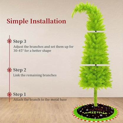 6FT Artificial Christmas Tree with Skirt, Balls & Stand, Flexible Full Christmas Tree Set with Unique Decorations for Home