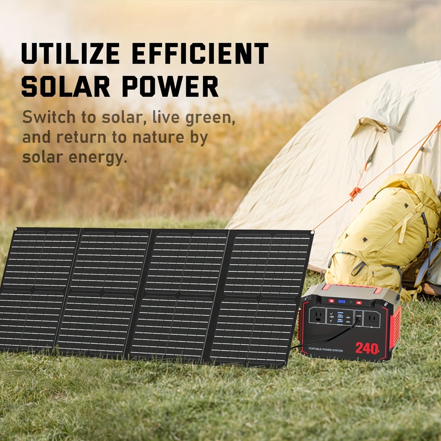 Portable Power Station 88.8Wh, 111Wh or 237Wh with AC, USB-C, USB-A, DC and Solar Panel Options