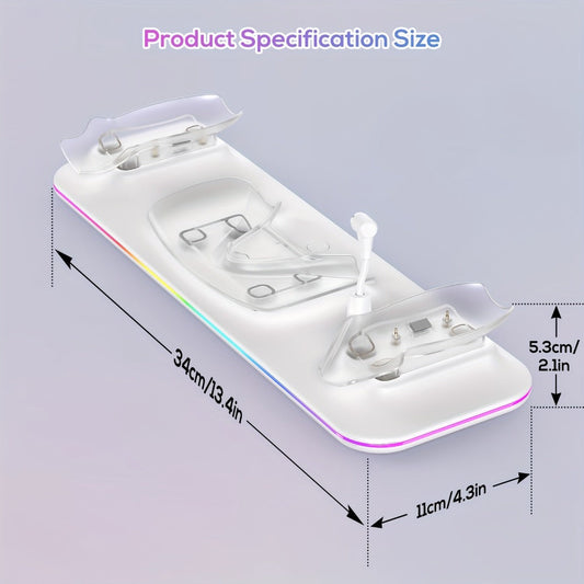 Meta Quest 3S / Quest 3 Charging Dock, PD 18W Fast Charging Station with RGB Light, Magnetic Charger Stand for Headset & Controllers