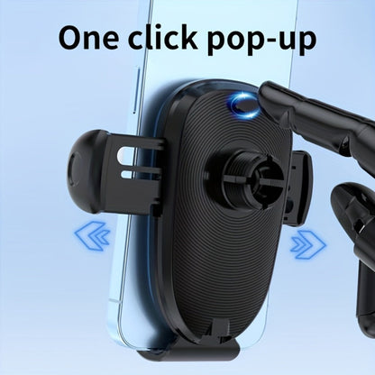 Deep Gray Dashboard-Edge Car Phone Holder with 360-Degree Joint and Triangular Support Clip