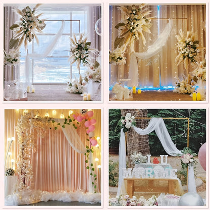 Premium Square Backdrop Support Stand | Flexible Portable Rectangular Metal Frame for Wedding Ceremony, Birthday Party