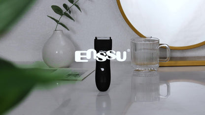 Ceramic-Blade Body Hair Trimmer with IPX7 Rating, LCD Display, Charging Stand and Black Housing