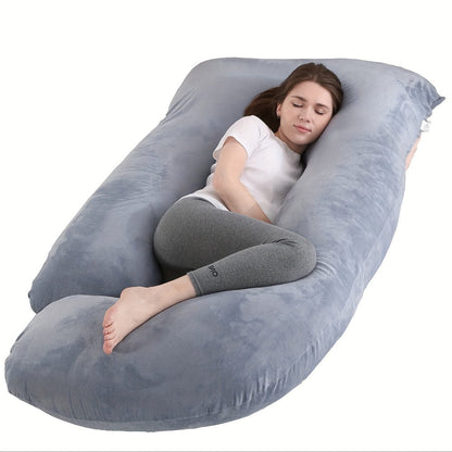 Pregnancy Pillow J-Shape 60 Inch Full Body Maternity Pillow with Velvet Cover for Entryways, Bedrooms and Living Spaces