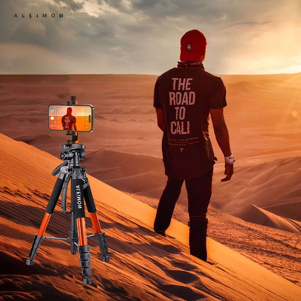 Aluminum Tripod 74 Inch Red 3-Section, ALEiMON 188cm Adjustable Camera Stand with Tote Bag for DSLR