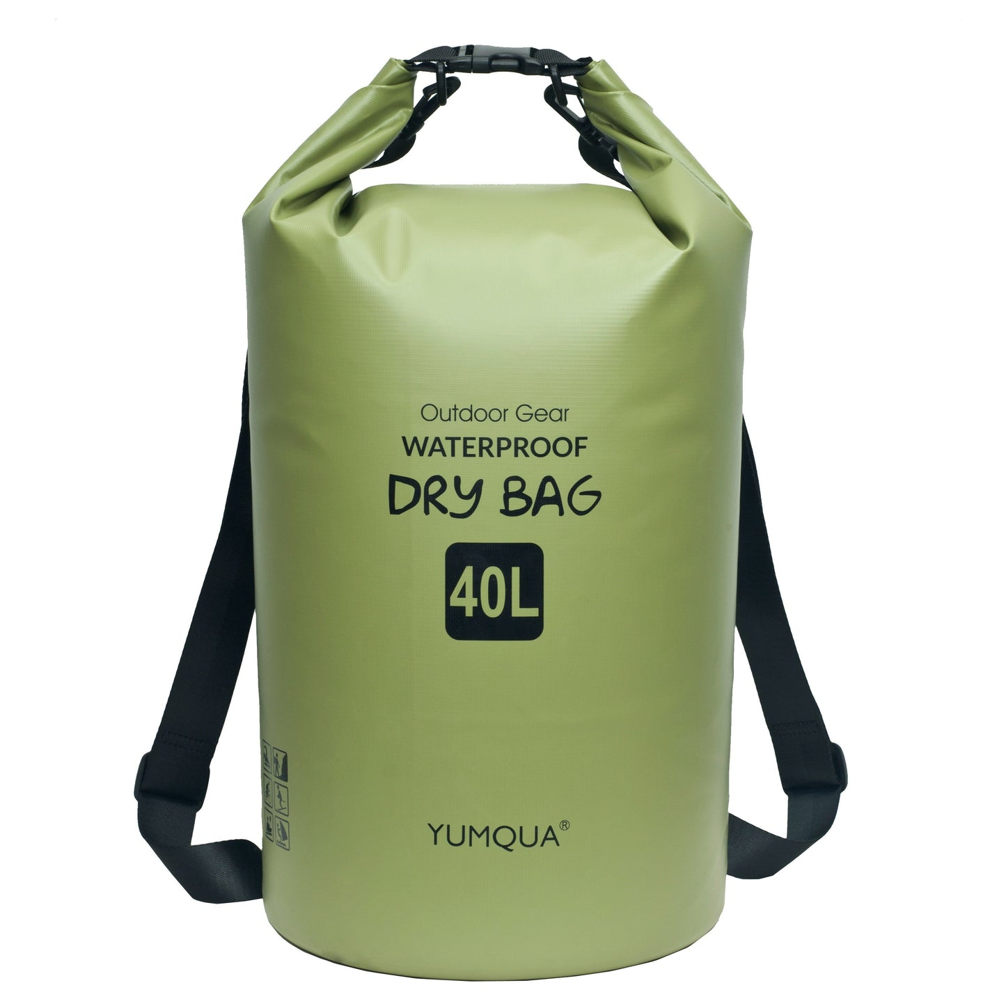 Waterproof Dry Bag Backpack 40L Roll Top Lock Closure PVC Floating Storage Bag for Kayaking Boating Swimming Hiking Camping Fishing Black