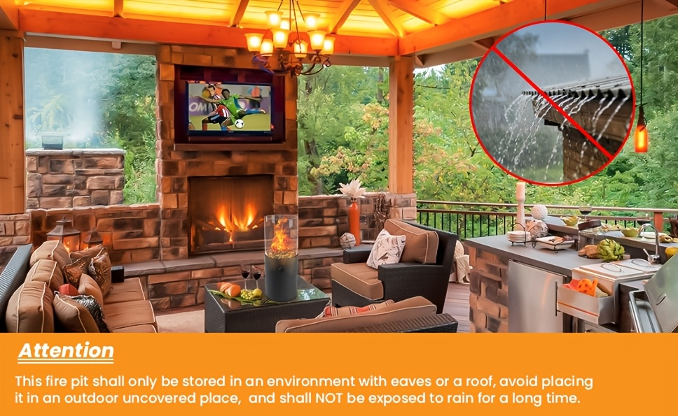 Fire Bowl Tabletop Fire Pit Indoor Outdoor Butane Fuel Mini Portable Fireplace with Glass Wind Guard for Garden, Patio and Yard Use