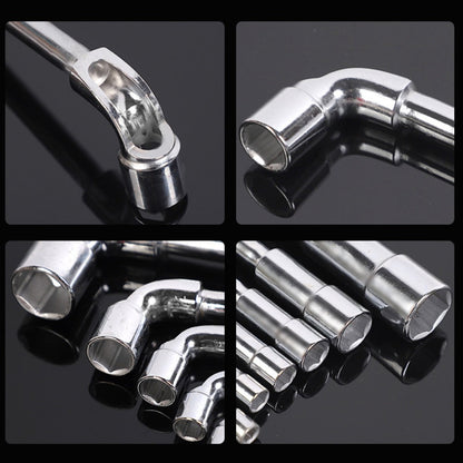 Hex Socket Wrench Set 6-Piece – L-Shaped Elbow, Mirror Perforated & Double-Head Pipe Wrench Combo Kit | Automotive, Plumbing