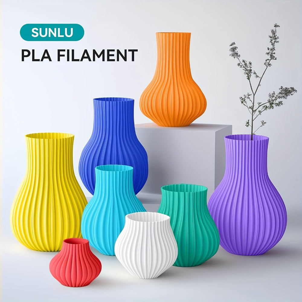 PLA Filament 8-Color Bundle 8x250g 1.75mm High Toughness – Vacuum Packed 3D Printer Filament Set 2kg | White Red Orange Yellow Green Blue
