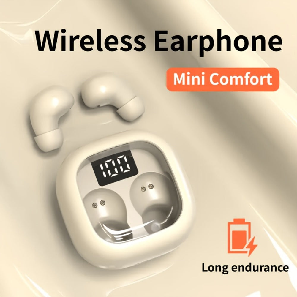 Wireless Earbuds Mini In-Ear Set with Compact Charging Case and Black, Khaki or White Color Choices