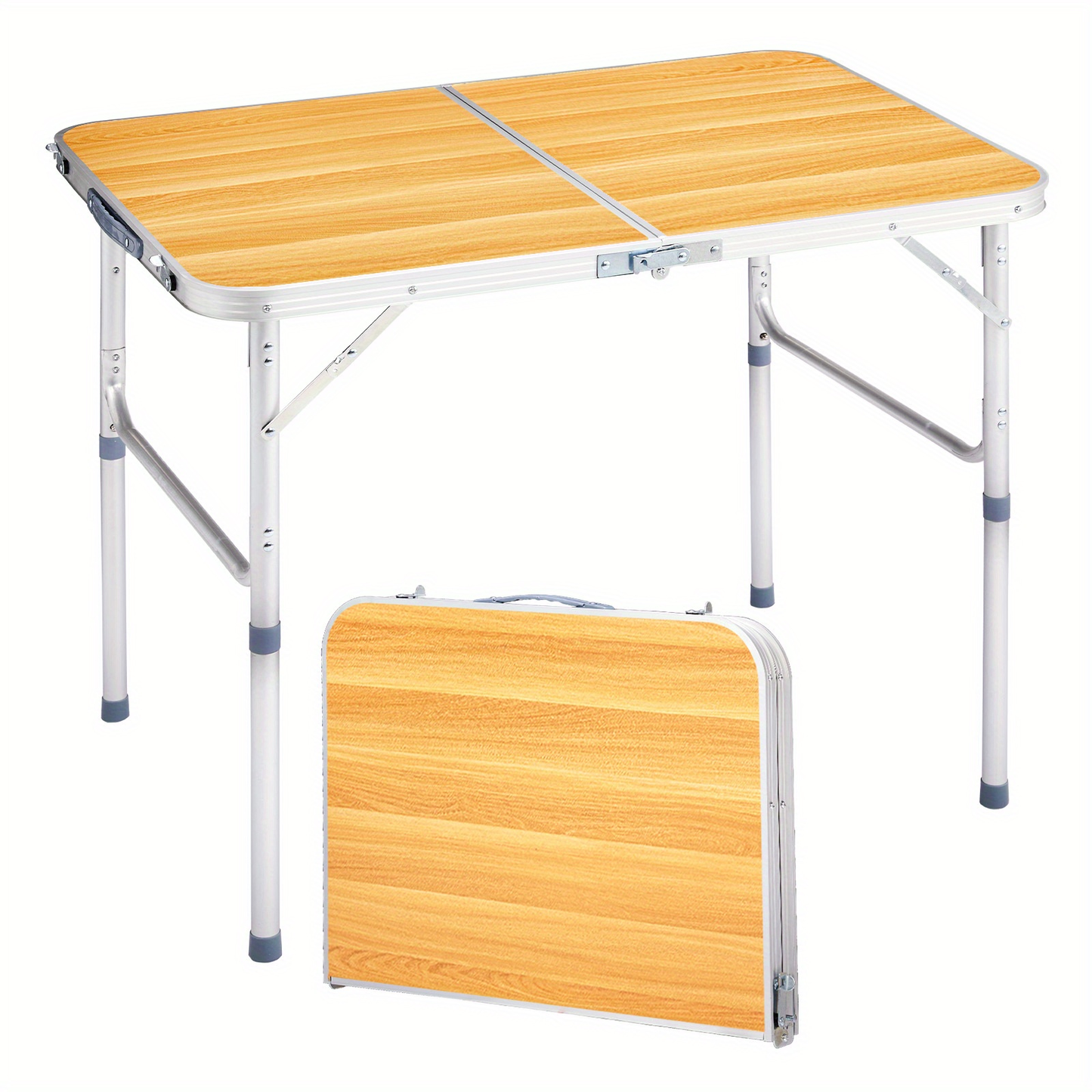 Folding Table 3ft and 4ft Aluminum Alloy Picnic Design with Two Height Positions and Fold-Flat Carry Case