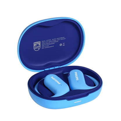 Philips TAT2739 Open Air Earbuds Wireless Bluetooth 5.3 Ear Hook Headphones with Wireless Charging Case