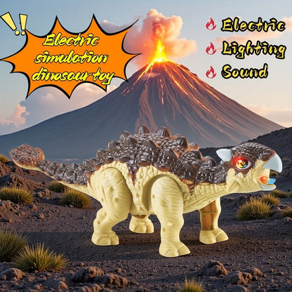 Walking Dinosaur Toy with Sound & Light, Realistic Triceratops & Dragon Dinosaur Figures for Kids