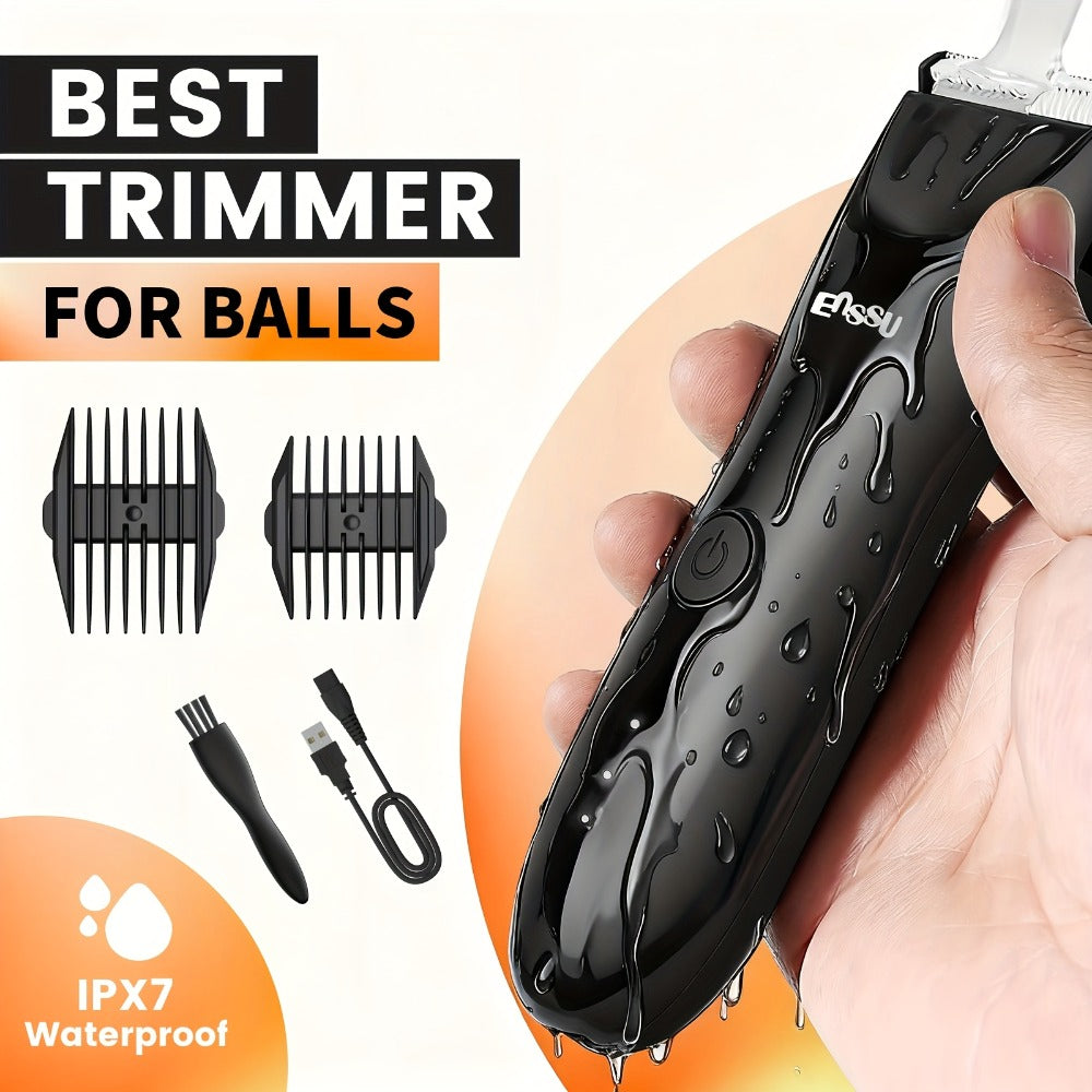 Electric Body Hair Trimmer for Men and Women with Replaceable Ceramic Blade in Blue or Black