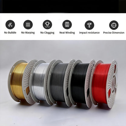 3D Printer Filament PETG 1.75mm 1kg Open-Rim Spool with Nine Solid, Metallic and Transparent Options