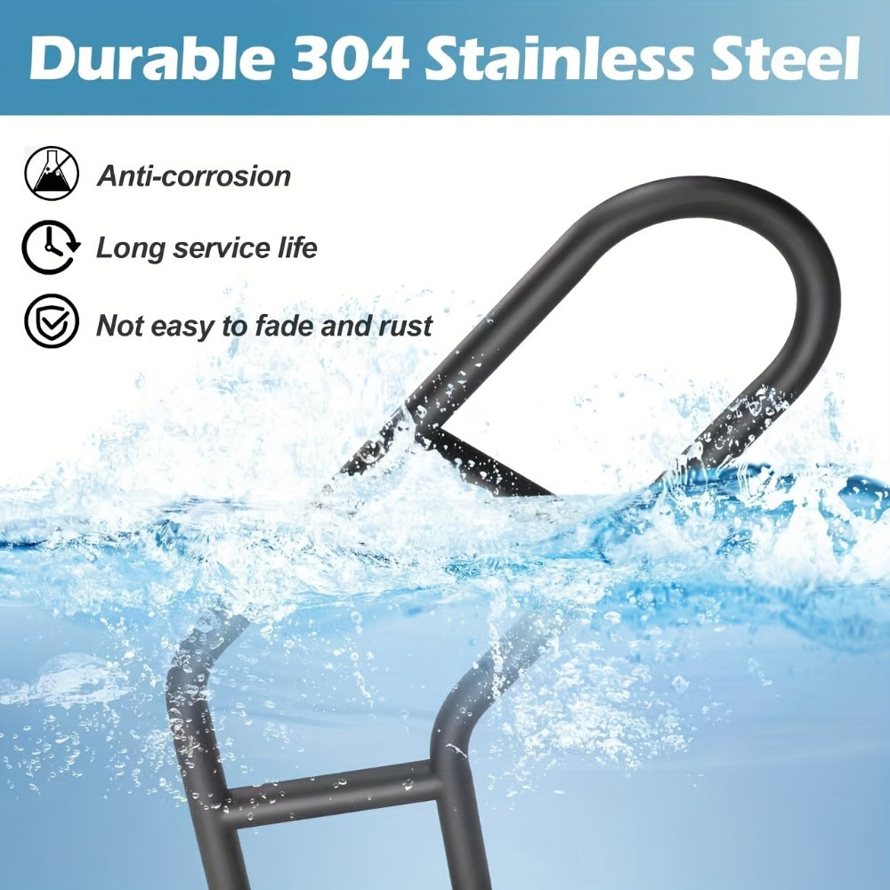 Stair Handrail Outdoor Anti-Slip Wall Mounted for 1-3 Steps, U-Shaped Carbon Steel Grab Bar for Porch