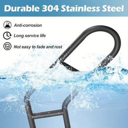 Stair Handrail Outdoor Anti-Slip Wall Mounted for 1-3 Steps, U-Shaped Carbon Steel Grab Bar for Porch