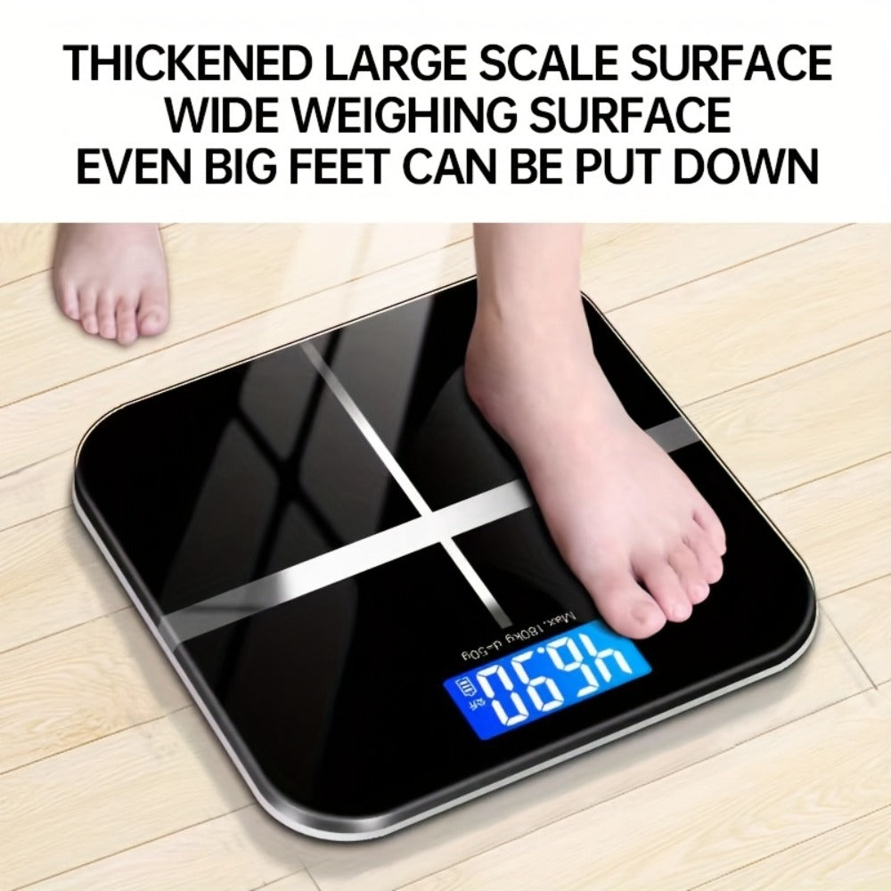 Square Digital Bathroom Scale in Black or Pink with Basic, No-Battery and USB-Charging Options