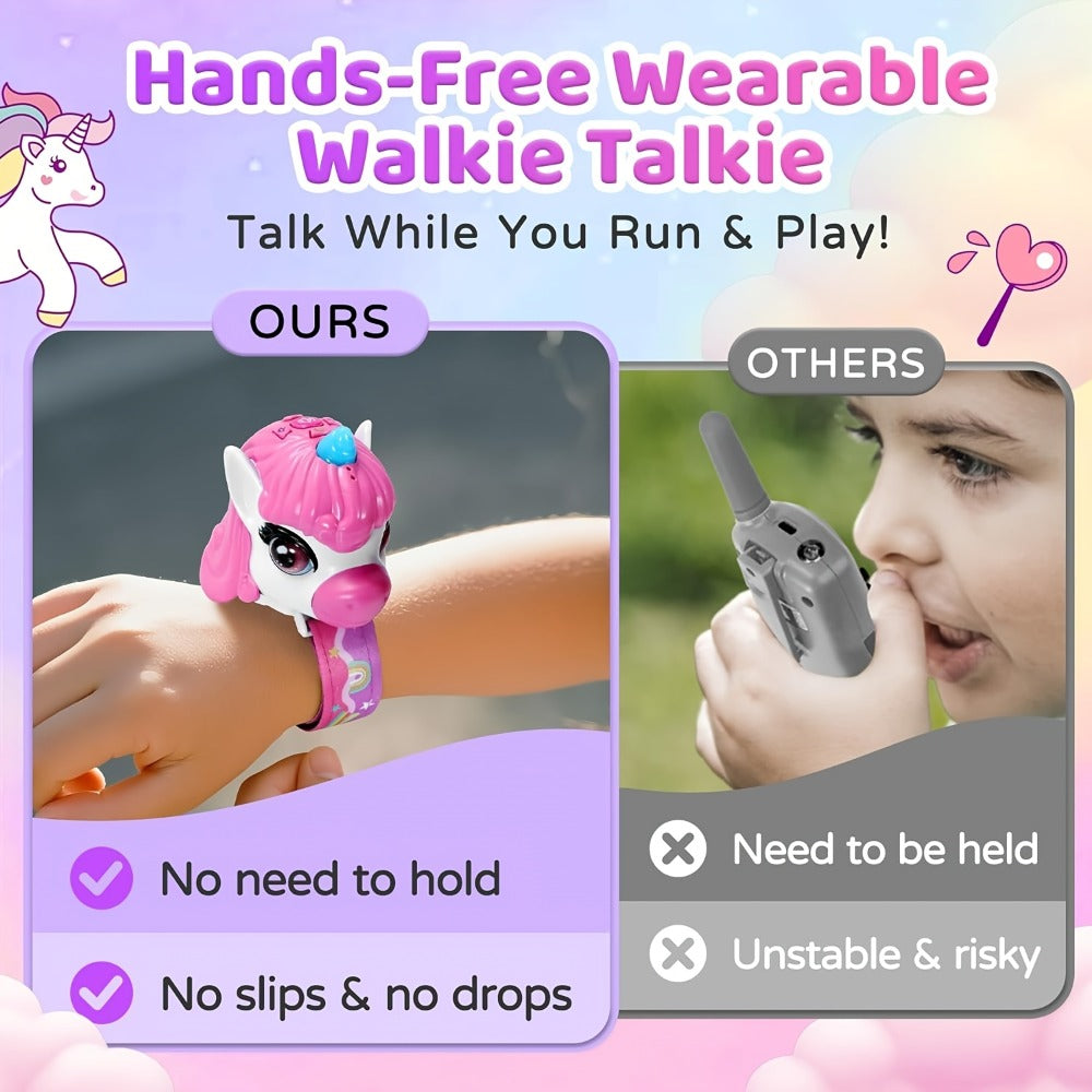 Unicorn Walkie Talkies for Kids 2 Pack, Glow in the Dark, Long Range 2-Way Radio Toy for Boys & Girls Ages 3-12