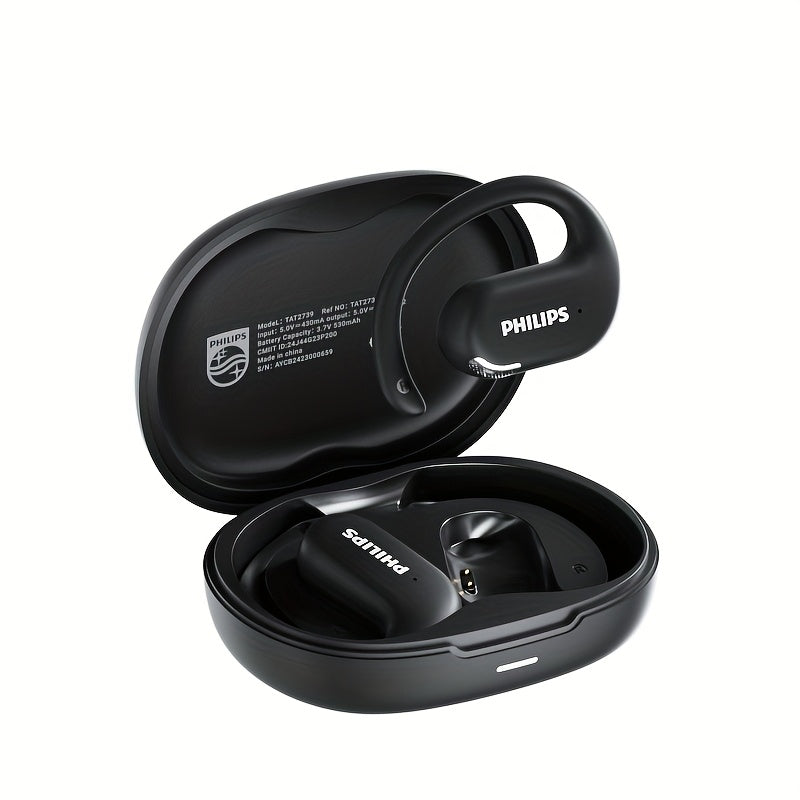 Philips TAT2739 Open-Ear Wireless Headphones AI Call Noise Reduction 360 Spatial Sound for Bedside Audio, Alarms and Room Entertainment