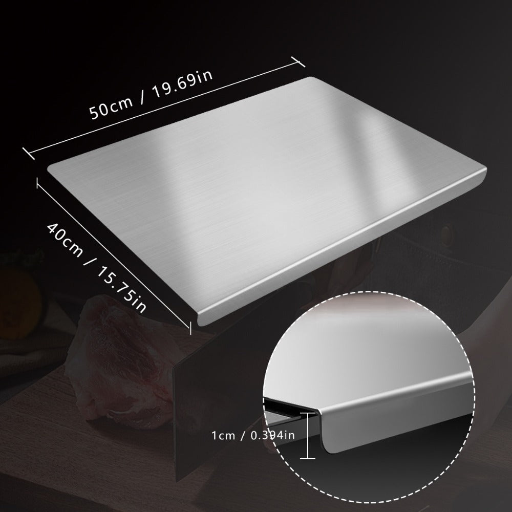 Chopping Boards for Kitchen, Stainless Steel Cutting Board – 304 Grade Butcher Block Rolling Board, Large Kitchen Chopping Board for Meat
