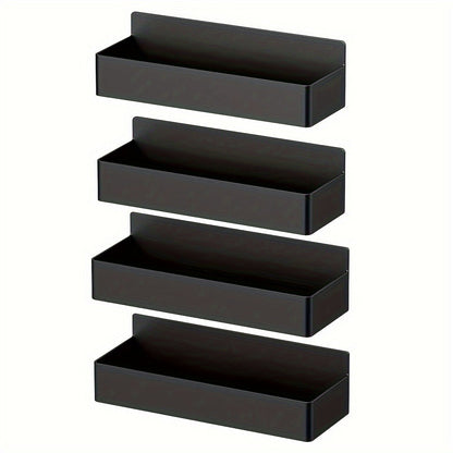 Magnetic Refrigerator Spice Rack Trays in Black or White with Two- or Four-Piece Set Options