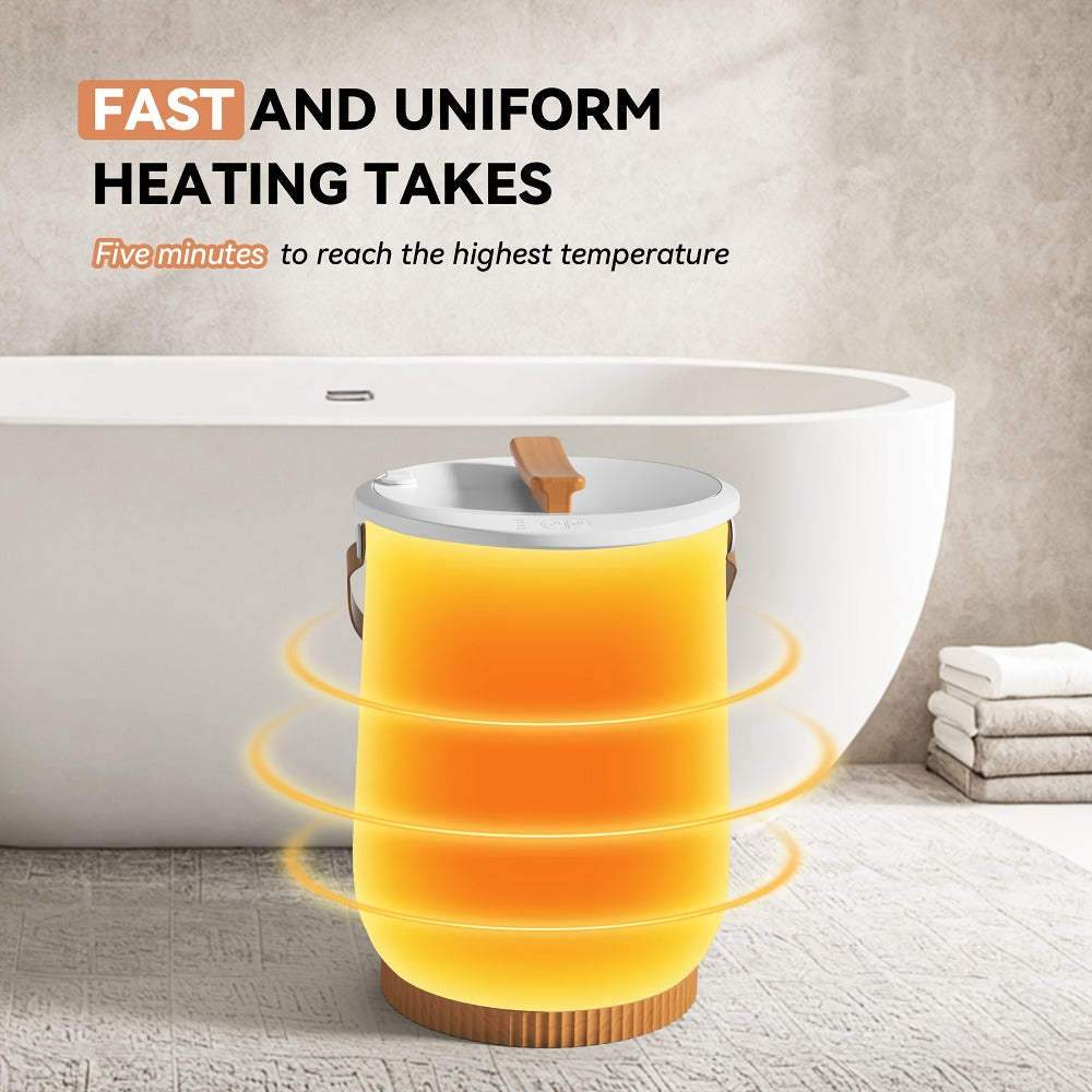 Digital Towel Warmer Bucket 20L Large Capacity Smart Display 4 Timer Modes Auto Shut-Off Fast 5-Min Heating Quiet Lightweight Spa Bathroom