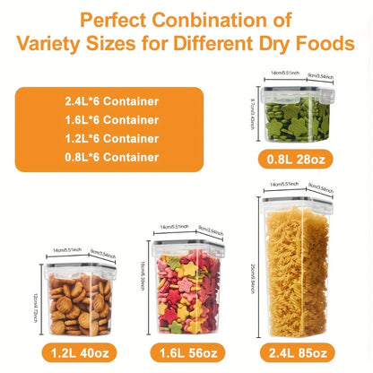 Food Storage Container Pantry Set with Three to 42 Jars, Flip-Top Lids, BPA-Free Plastic and Labels