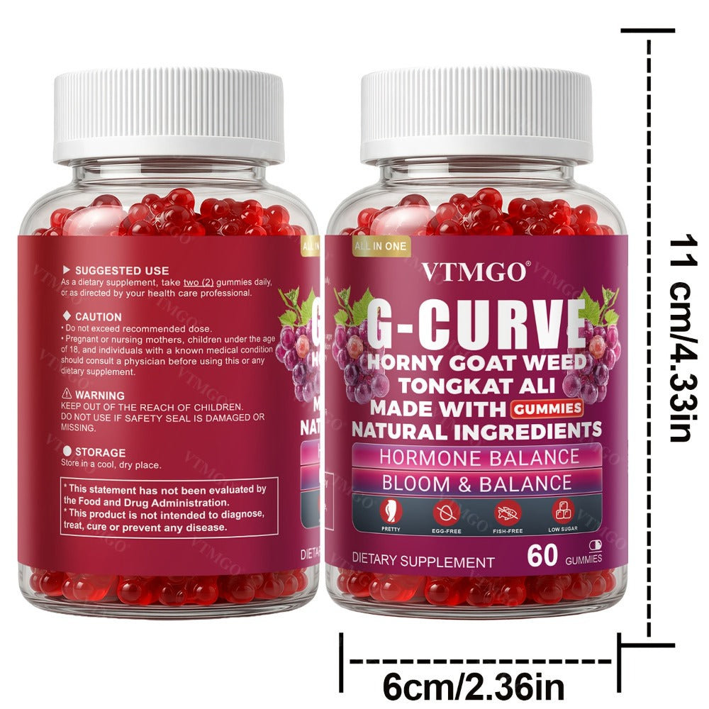 Women's Curve Enhancement Gummies with Maca Root Saw Palmetto Tribulus Terrestris L-Arginine
