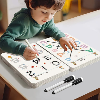 Handwriting Practice Book for Kids Ages 3-6 – 128-Page Reusable Magic Copybook, Trace Letters Numbers Pen Control Workbook for Toddlers