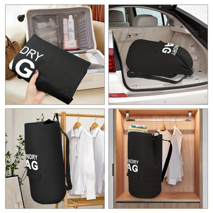 Large Laundry Bag Backpack with Adjustable Shoulder Strap | Foldable Portable Laundry Basket Machine Washable | Space Saving Hamper