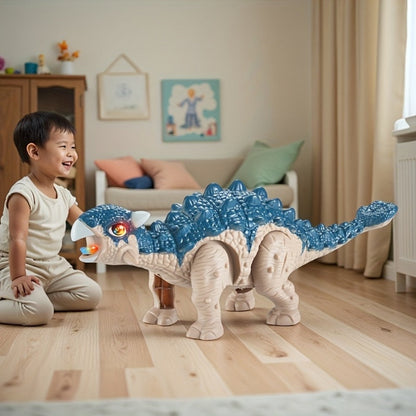 Walking Dinosaur Toy with Sound & Light, Realistic Triceratops & Dragon Dinosaur Figures for Kids