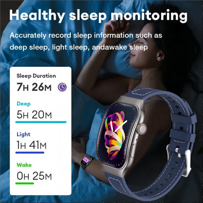 Smart Watch 2.01-Inch Curved Display with Music Control, Message Alerts and Slim Black Band