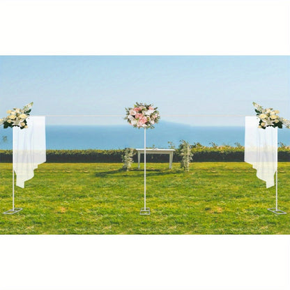 Backdrop Stand 20 x 10-Foot Stainless Pipe-and-Drape Frame with Three Square Bases and 15-Pole Kit