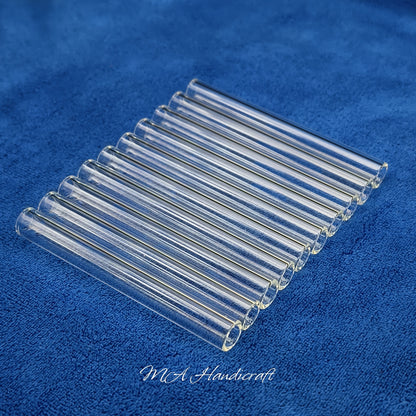 Borosilicate Glass Straws 10pcs Reusable Clear 12mm Wide, Heat Resistant 150°C for Entryways, Bedrooms and Living Spaces