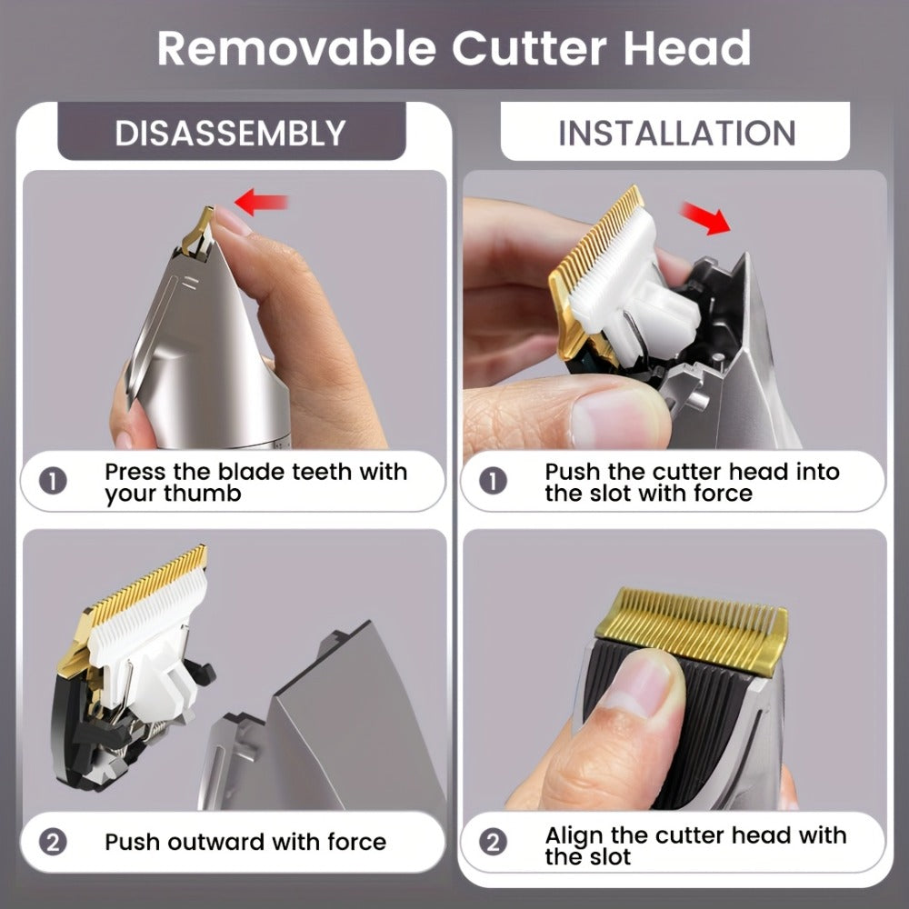 Beard Trimmer for Men Cordless Electric USB Rechargeable with Precision Dial 5-Level Adjustable – Mustache Facial Hair Trimmer Grooming