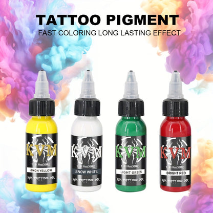 Tattoo Ink 7- or 14-Color Set with 1oz 30ml Bottles and Three Palette Configurations with Item-Specific Color, Capacity and Bottle Choices