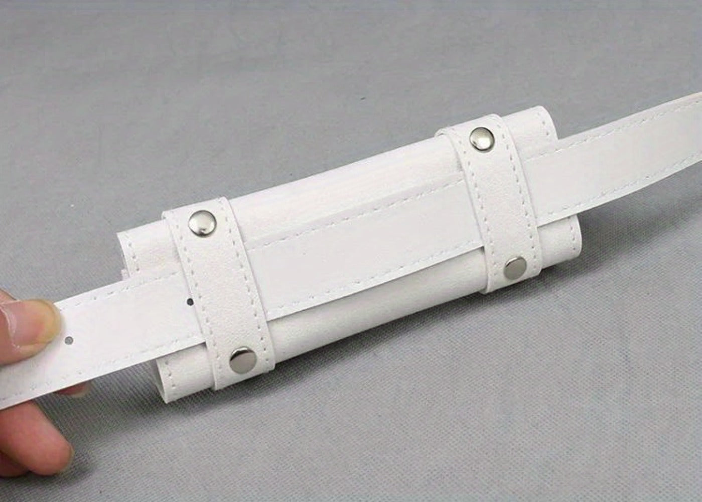Sword Belt Holster with Dual Buckle Loops in Black or White for Katana-Style Costume Props