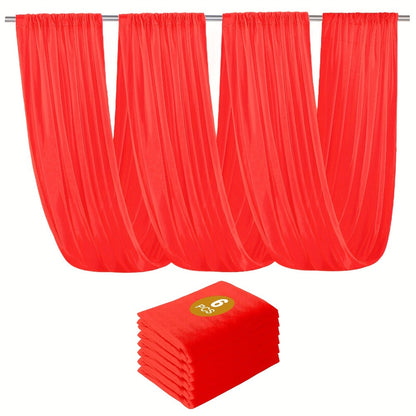 6-Pack Chiffon Ceiling Drapes for Wedding 63x118in – Sheer Polyester Backdrop Curtains with Rod Pockets for Wedding Arch, Party Stage