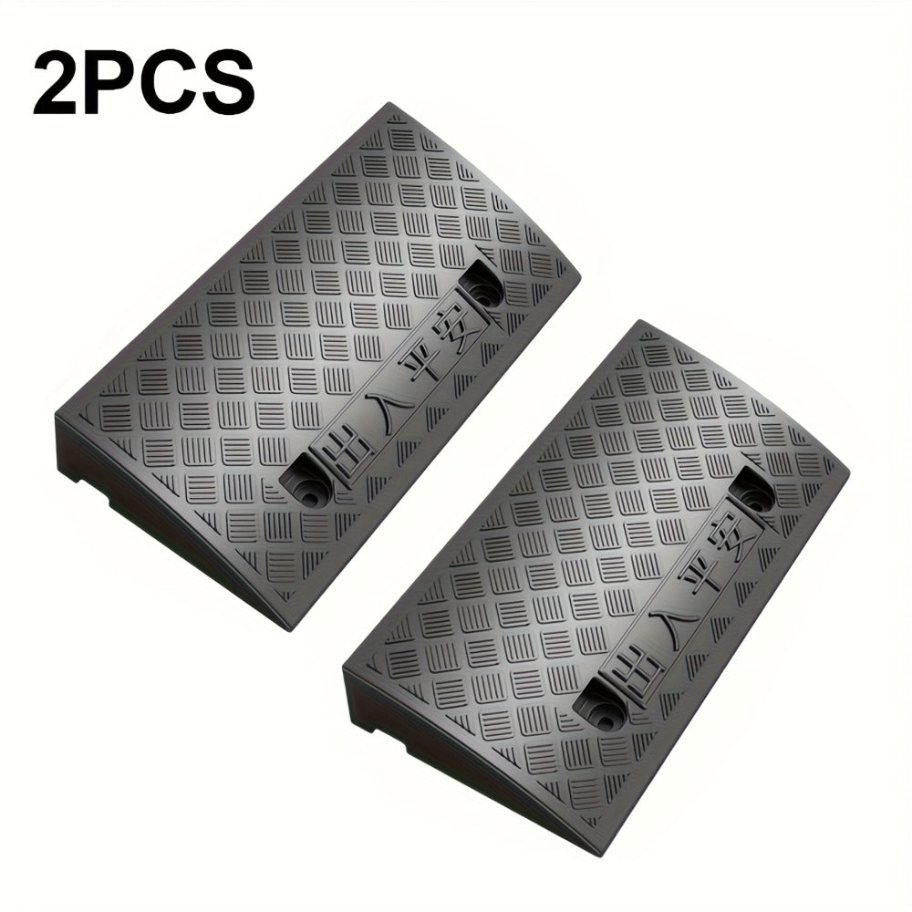 Curb Ramps 2-Pack Portable Heavy Duty Plastic Threshold Ramp Set for Low Clearance Cars Motorcycles Wheelchair – 19.68"L x 10.6"W