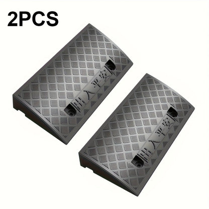 Curb Ramps 2-Pack Portable Heavy Duty Plastic Threshold Ramp Set for Low Clearance Cars Motorcycles Wheelchair – 19.68"L x 10.6"W