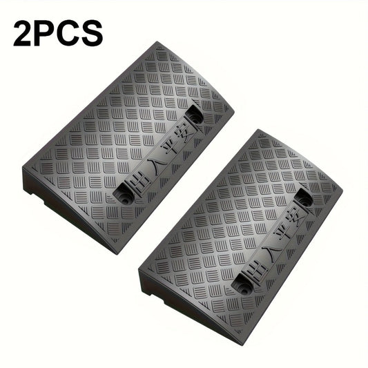 Curb Ramps 2-Pack Portable Heavy Duty Plastic Threshold Ramp Set for Low Clearance Cars Motorcycles Wheelchair – 19.68"L x 10.6"W