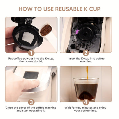 Reusable K-Cup Coffee Pods for Keurig 1.0 & 2.0, Refillable K-Cup Filters Universal Fit, Eco-Friendly Reusable Coffee Pod Filters