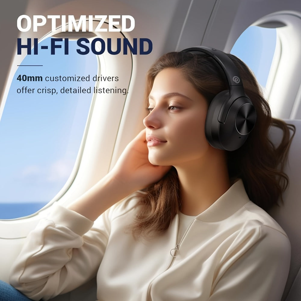 E11A Over-Ear Headphones with Hybrid ANC and ENC Labels, Bluetooth 5.3, 45mm Drivers and Four Colors