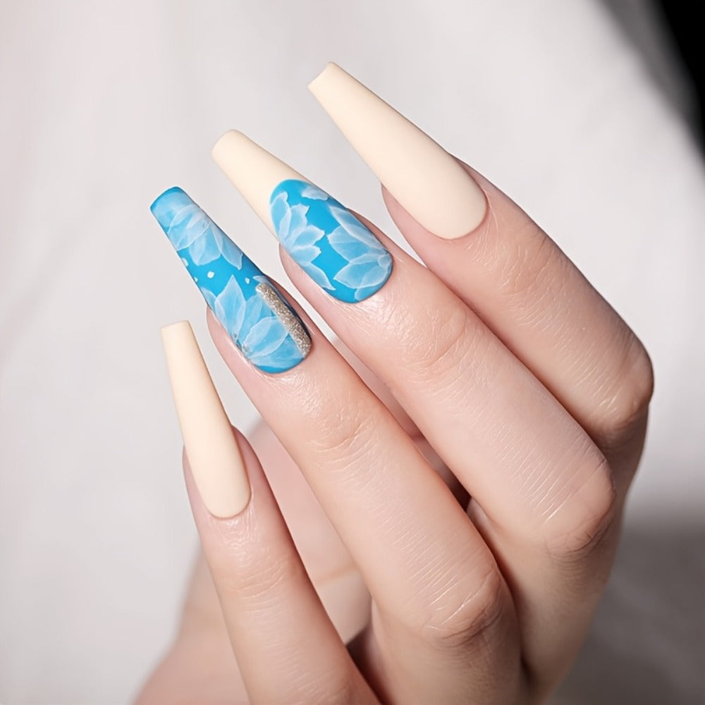 Gel Nail Polish Blooming White Watercolor Gel with Gradient Flower and Marble Effects for UV/LED Soak-Off Nail Art