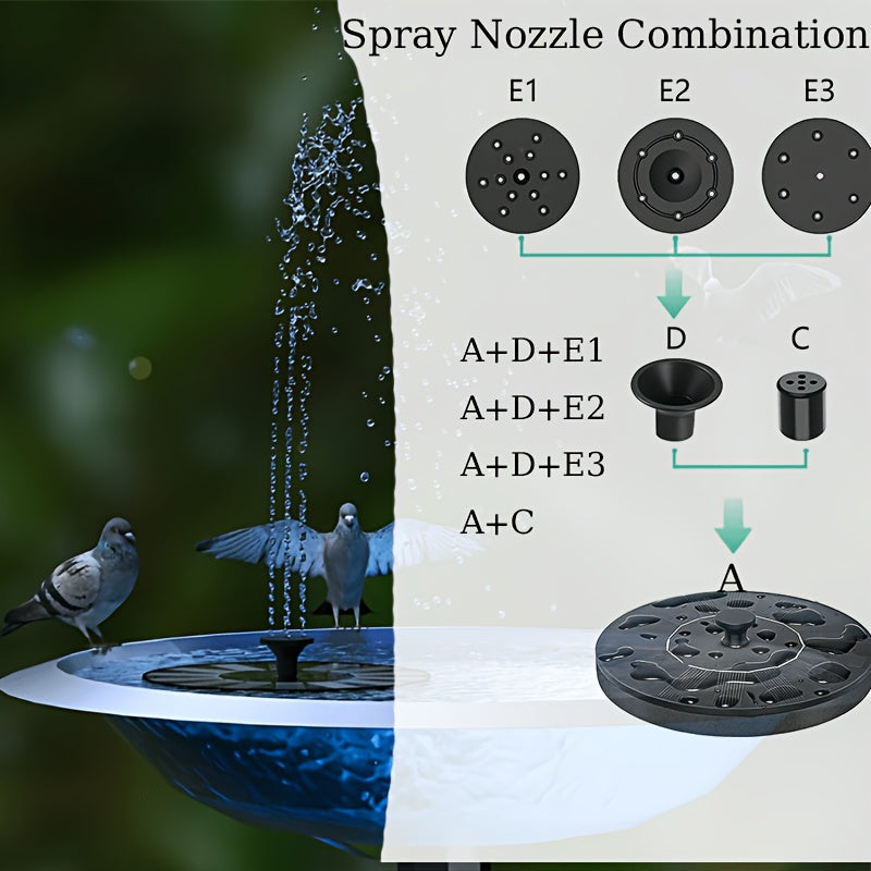 Solar Fountain Pump for Garden, Patio and Yard Use, with the Listed Configuration, for Everyday Use and Organized Storage