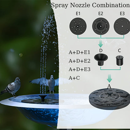 Solar Fountain Pump for Garden, Patio and Yard Use, with the Listed Configuration, for Everyday Use and Organized Storage